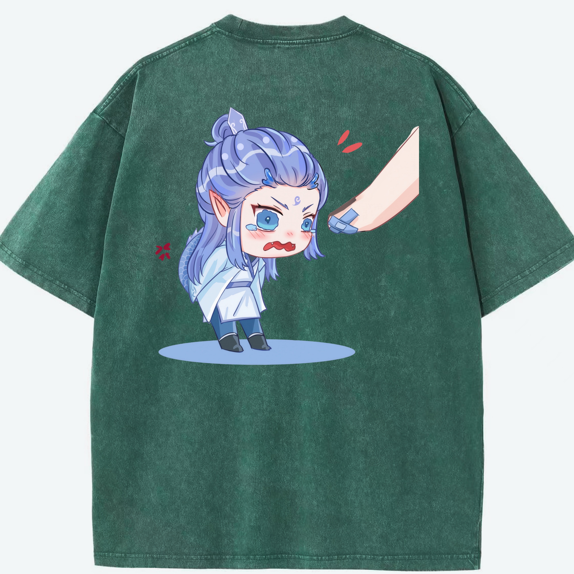 （画像用） Ne Zha 2 ナタ 魔童の大暴れ 綿100% ヴィンテージ風 半袖Tシャツ（背面プリント）